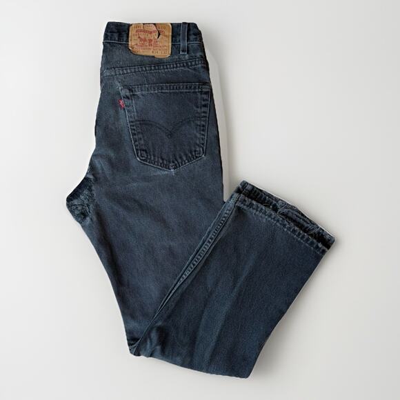 Vintage Levis 517 Jeans 30 Black Patchwork 80s Denim Made in USA Boot Cut 0260 - Picture 1 of 11